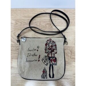 Brighton Scottie Dog Sparkle Canvas Crossbody Purse‎ Hearts #19